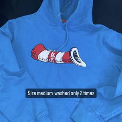 Supreme Cat In The Hat Blue Hoodie