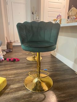 Green and gold barstools