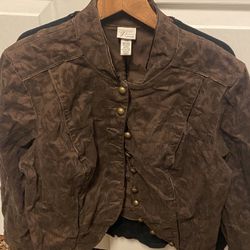 Brown Jacket Womans Large Size 14/16