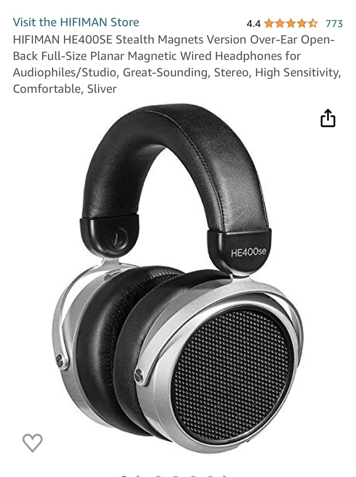 HIFIMAN HE400SE Stealth Magnets Version Over-Ear Open-Back Full