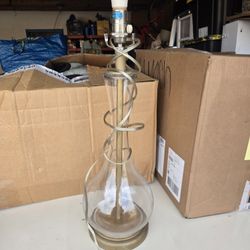 Glass Lamp With Blue Shade