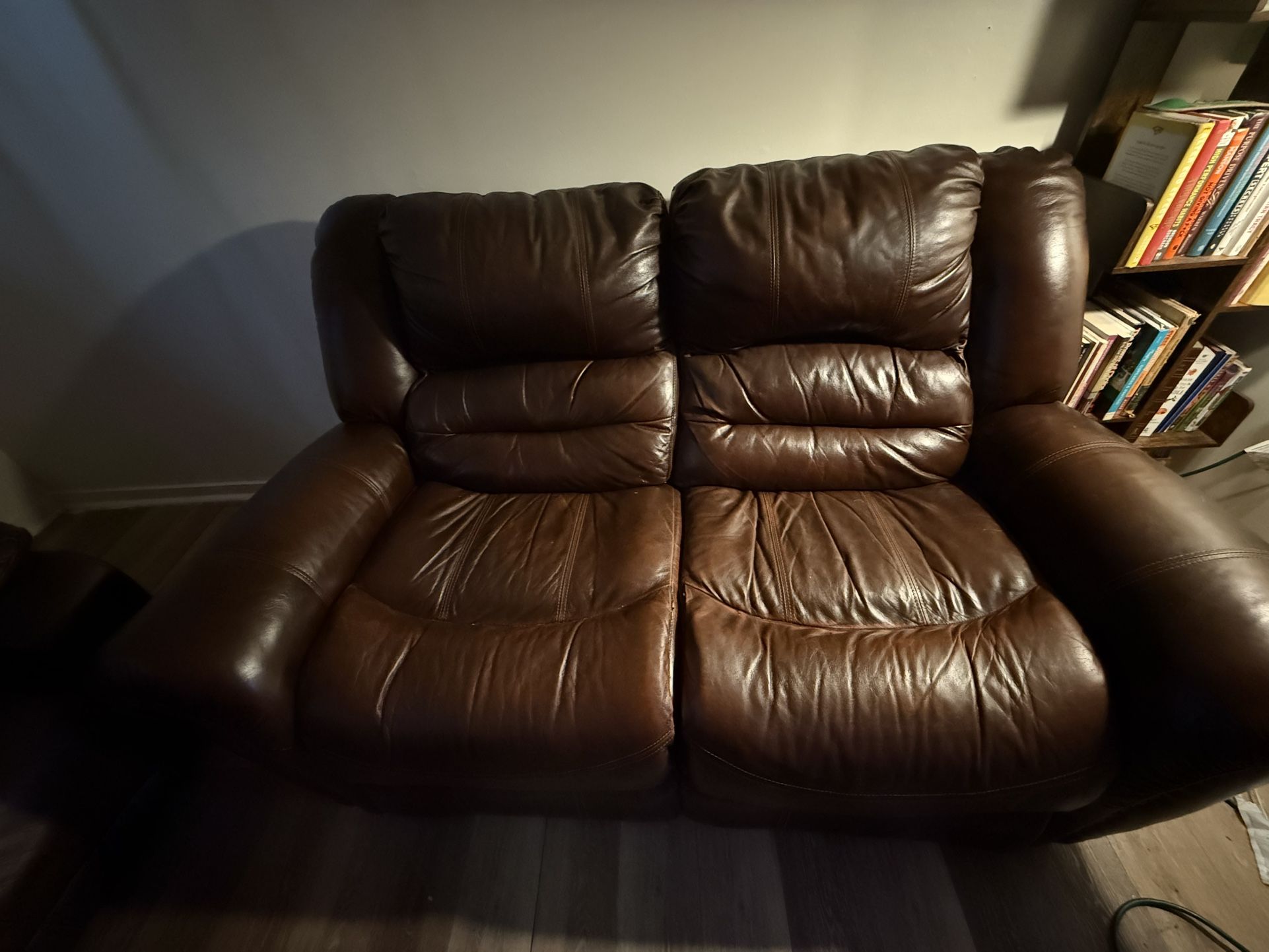 Leather Reclining Love Seat