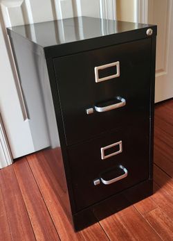 Black Metal 2 drawer Filing Cabinet