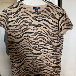 Tiger Print Short Sleeve Sweatshirt 