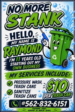 Trash can cleaning 10$ a bin only pico Rivera