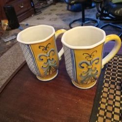 Fits And Floyd Ricamo Trattoria Yellow Blue And White