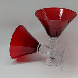 Set of 2 Vintage Ruby Red Large Martini Glasses for Sale in Bronx, NY -  OfferUp