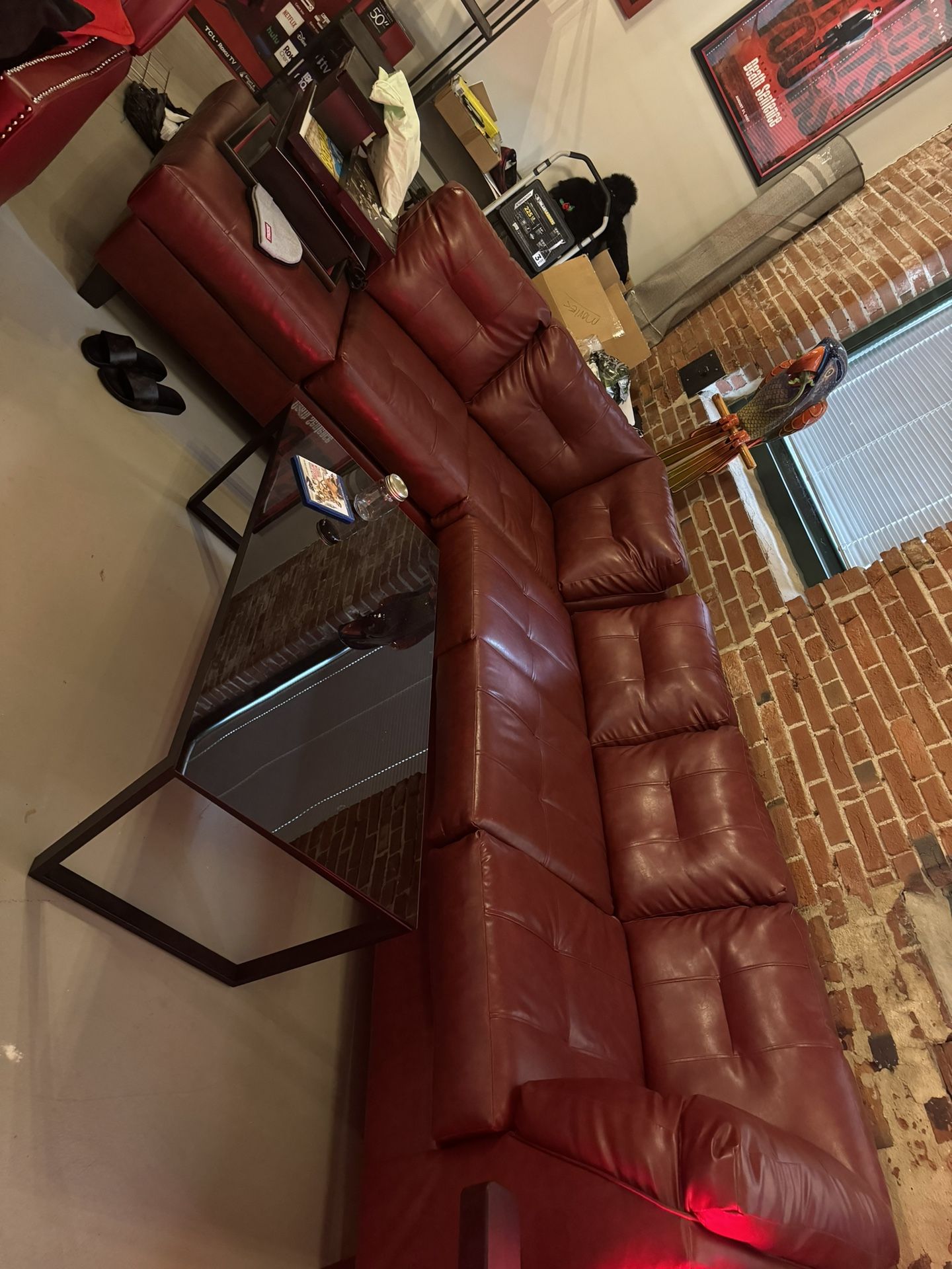For Sale: Sectional Couch with Lounge Chair and Ottoman, Plus Coffee Table and End Tables**