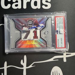 MICHAEL VICK on card AUTO and game worn PATCH PSA 10 auto