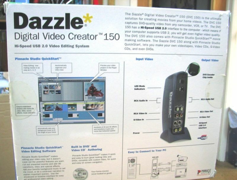 DAZZLE DIGITAL VIDEO CREATOR 150 VIDEO CAPTURE