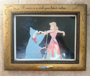 Disney Cinderella Framed Print Gold Frame