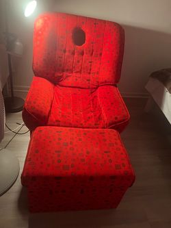 Red lounge chair