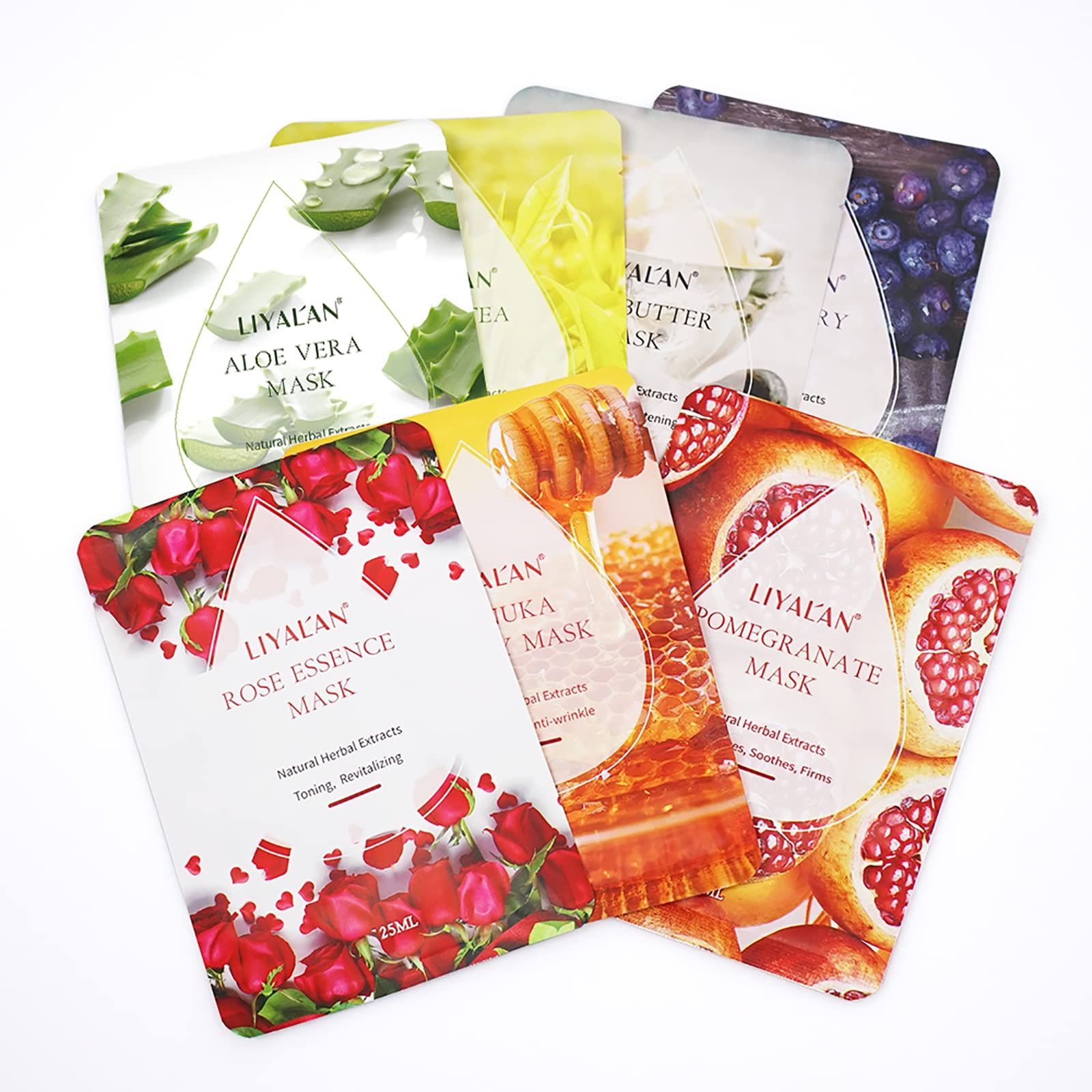 LIYALAN Face Mask Skin Care 7 Pack Sheet Facial mask $5/pack multiple available