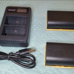 New 2 Pack Replacement Canon LP-E6, LP-E6N Battery for Canon with Charging Dock. Ig