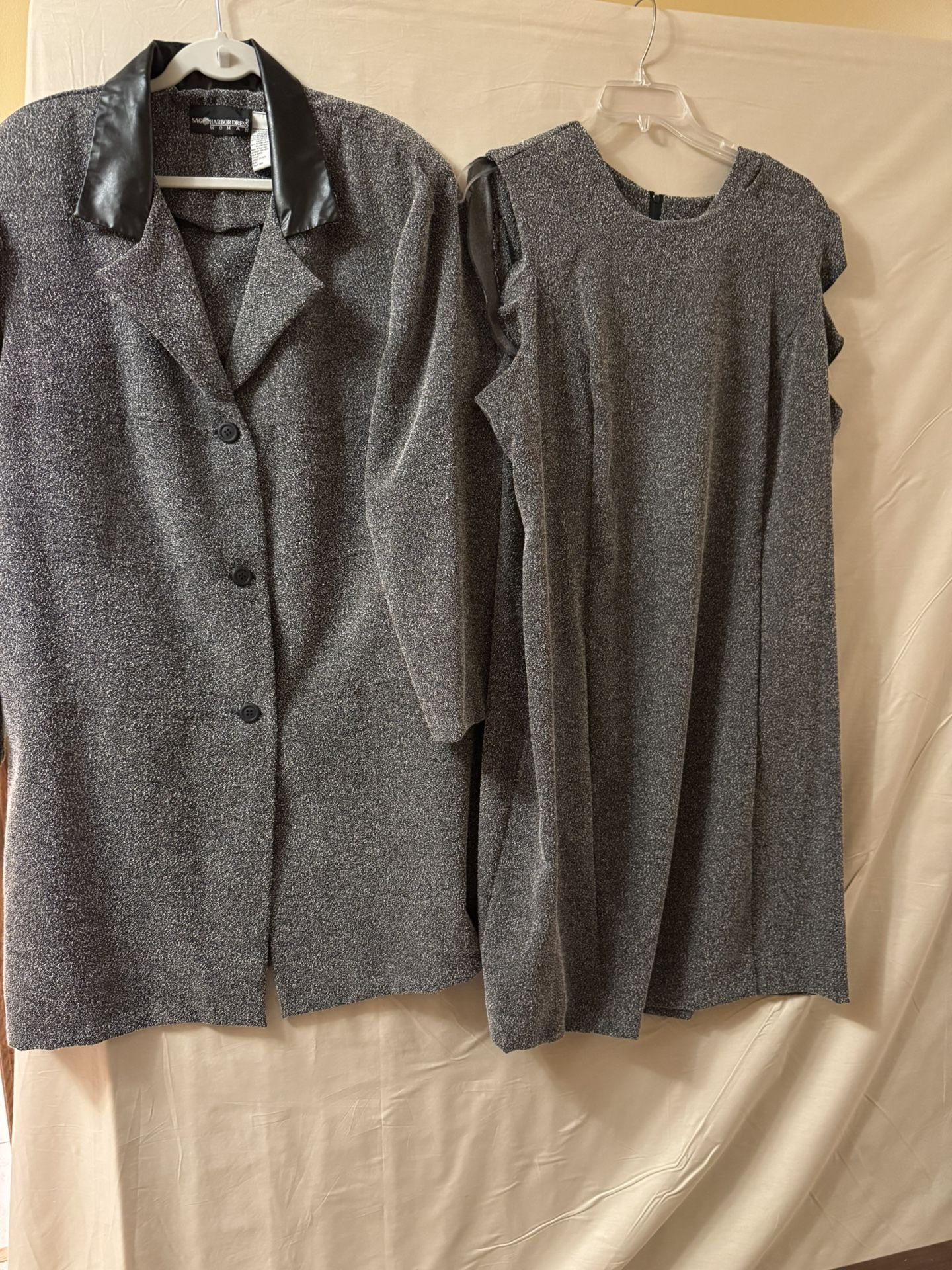 Sag Harbor Dress Woman Black/Gray 2-Piece Tank Dress w/Jacket size 24W