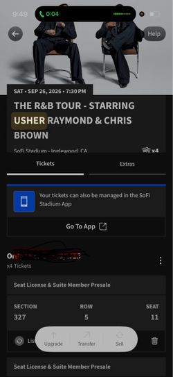 Usher and Chris Brown tickets!!!! Cash or trade for Pokemon!