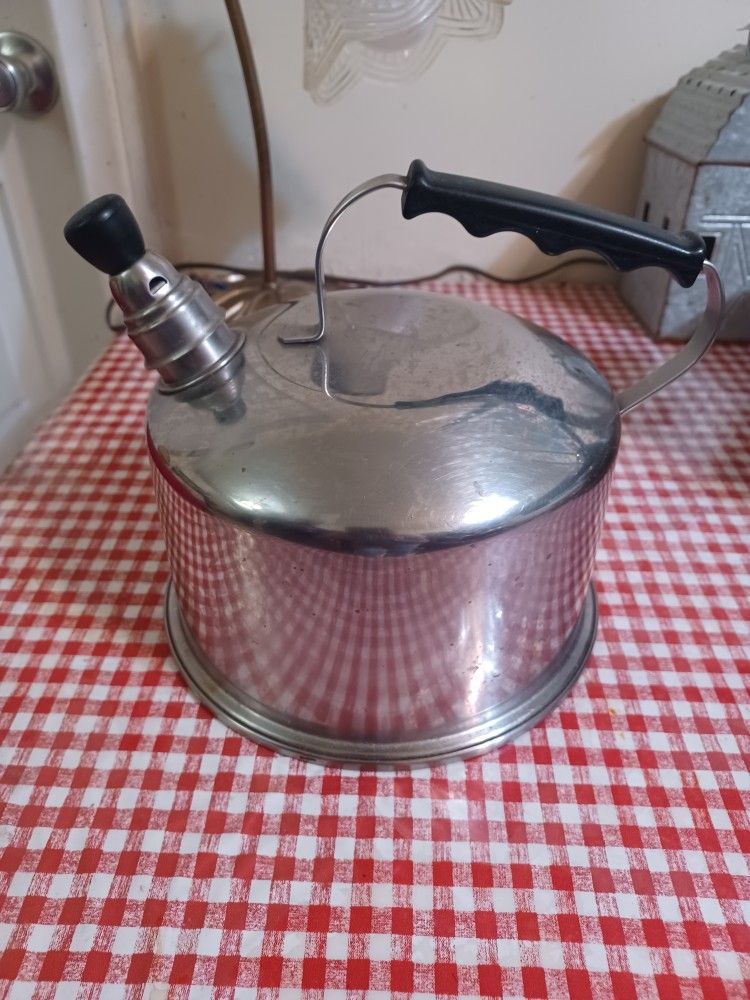 Vintage Lifetime Cookware Stainless Steel Whistling Tea Kettle