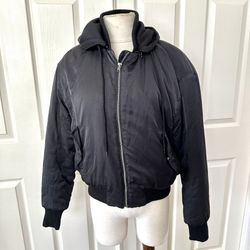 Silence And Noise Hooded Black Jacket