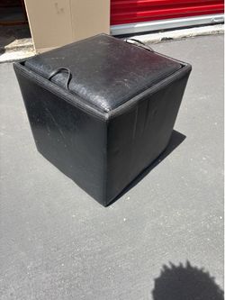 Leather storage ottoman
