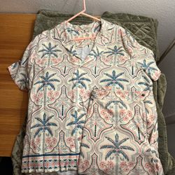 Marine Layer 6” Parker Trunk (34” Waist) and Medium Linen Shirt Set