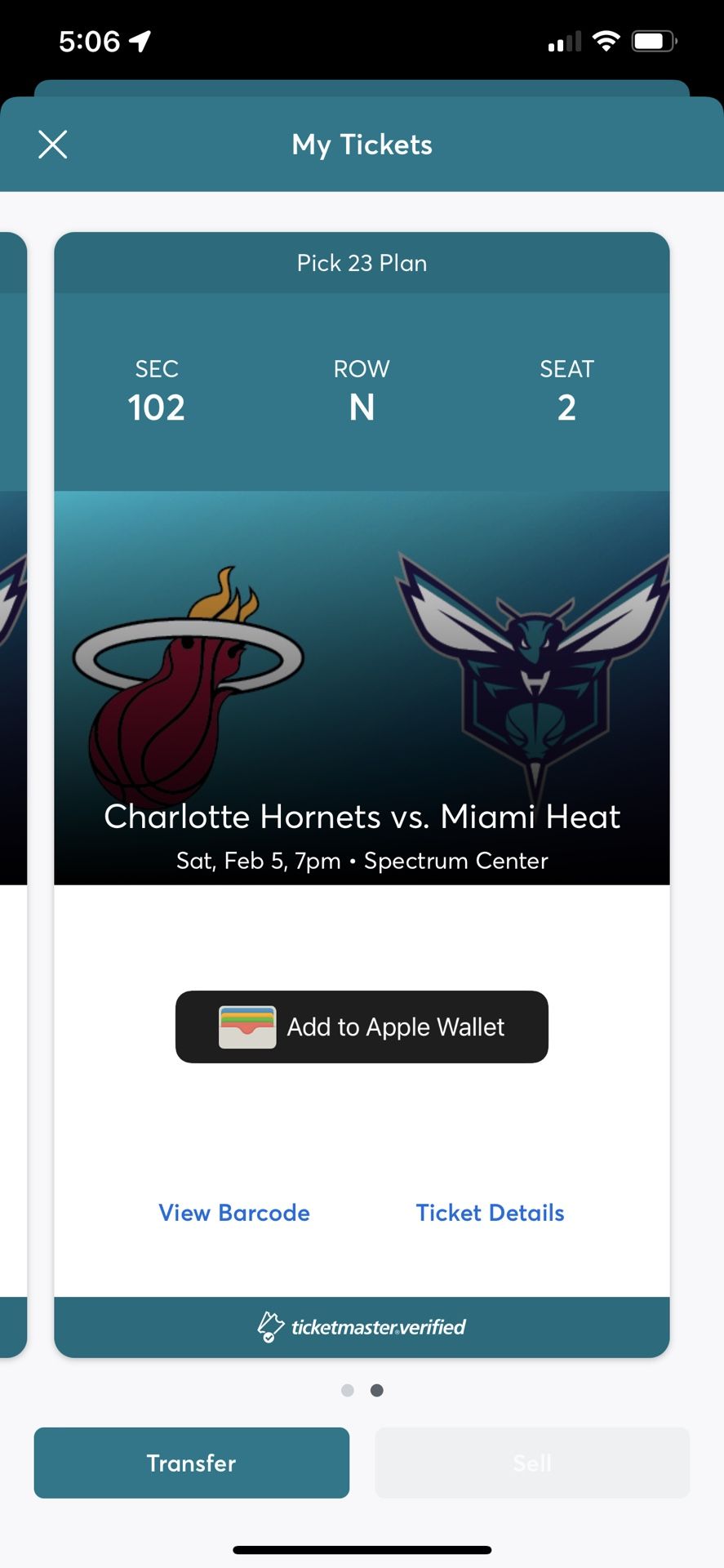 Hornets Against The Heat - Lower Level section 102