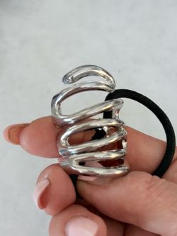 Silver Spiral Hair Tie Accessory