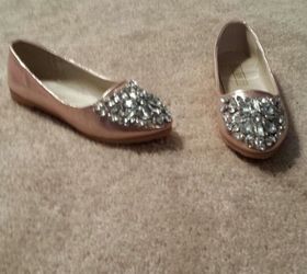 Light pink sparkly flats