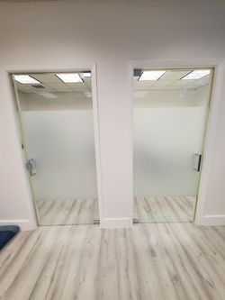 Frosty glass doors