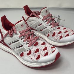 Adidas UltraBoost 1.0 Valentine's Day White Red Hearts Women’s Size 9.5 JR5845 New