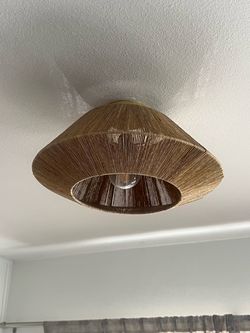 Modern Rattan Flush Mount Light