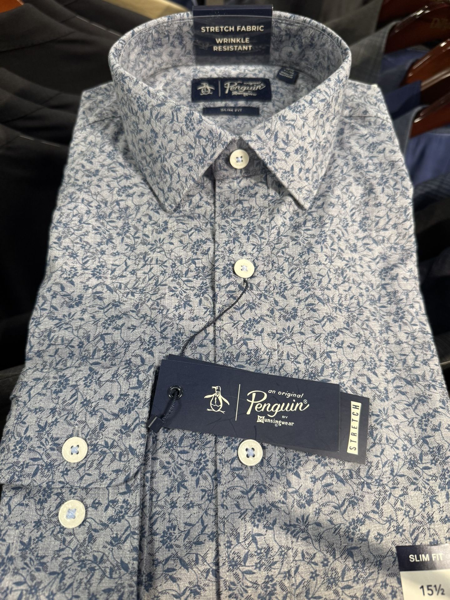 penguin slim fit dress shirt Original Penguin Long-Sleeve Linen Shirt – Stately main image 0