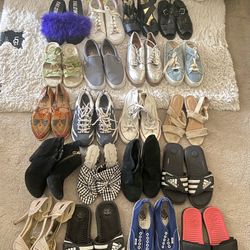 Name brands 20 Pair LOT of shoes Sizes 6 1/2, 7, 8