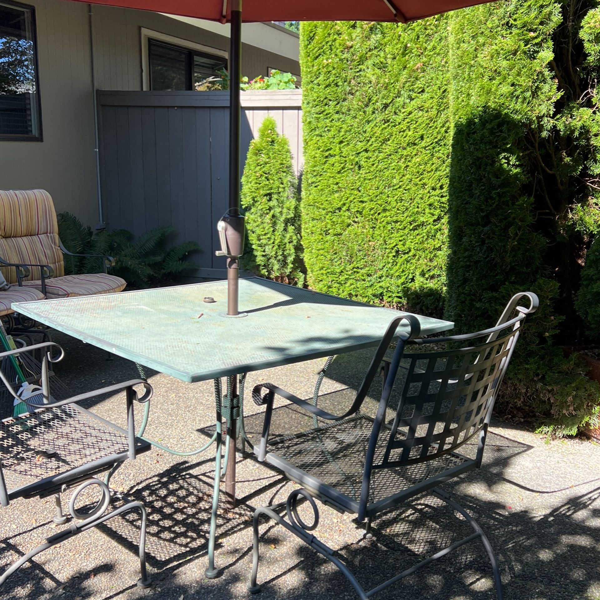 Metal Patio Table And Four Chairs