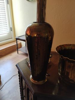 Solid brass Flower Vase handmade India 16 In Tall