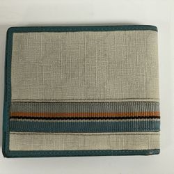 Gucci GG ~ Canvas Signature Web Bifold Blue Striped & Leather Interior Wallet