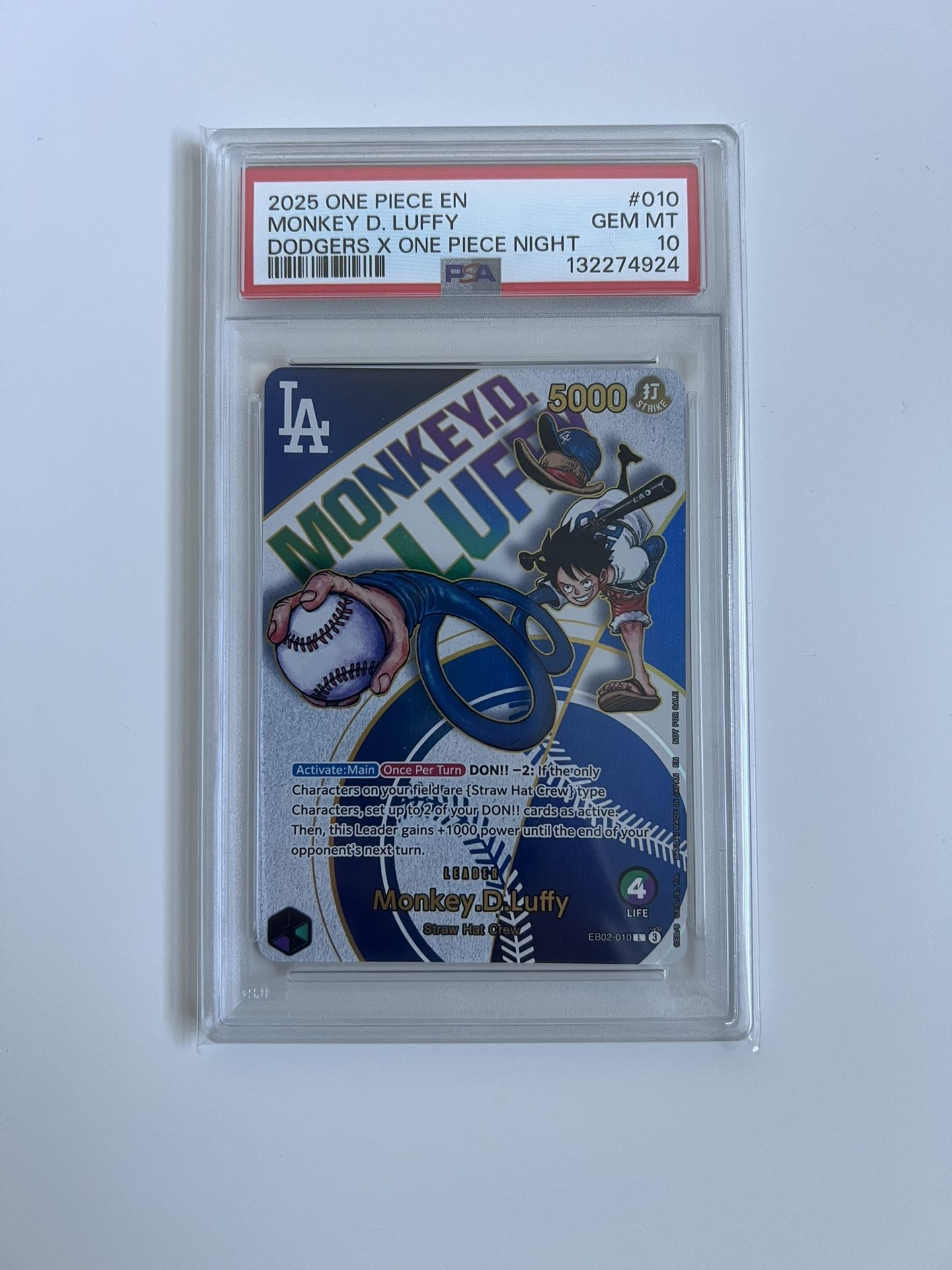 One Piece Dodgers Luffy PSA 10