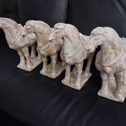 4 Terracotta Horses $80 Dlls. Set Of 4.