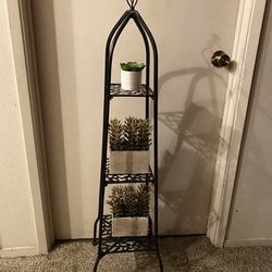 Wrought Iron Three Tier Metal Plant Stand  / Holder  