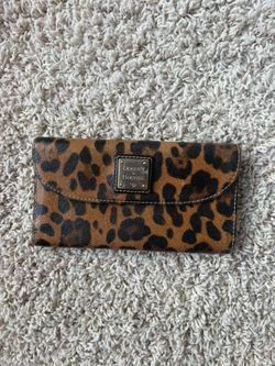 Dooney + Bourke Leopard Print Patent leather Tri-Fold Wallet
