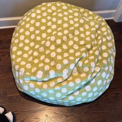 Pottery Barn Kids Bean Bag Chair – Green & White Polka Dot