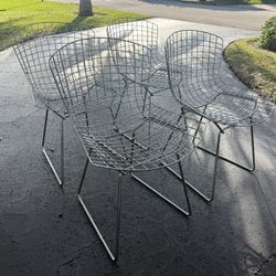 Bertoia Style Wire Chairs (set of 4)