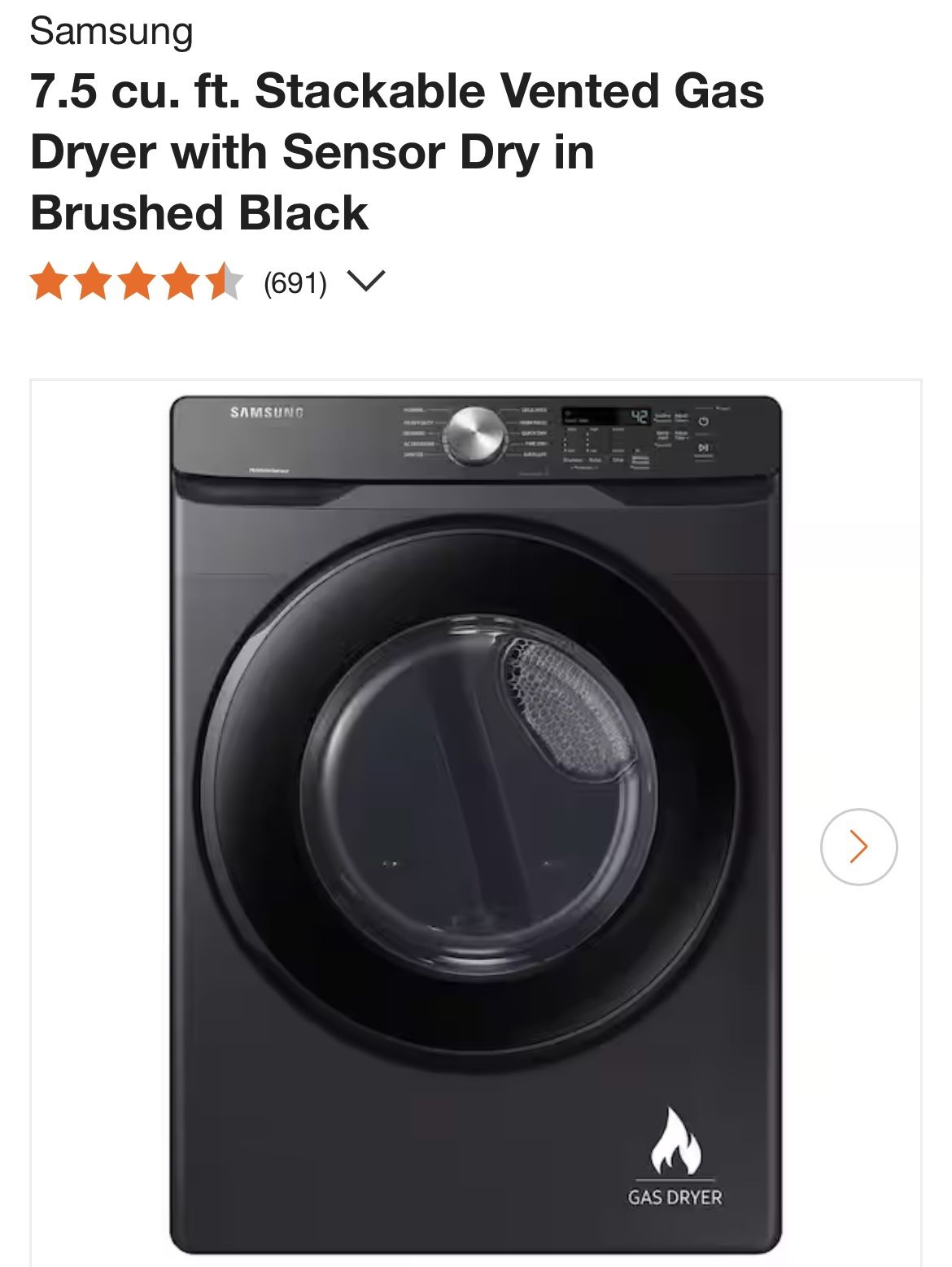 Samsung Gas Dryer