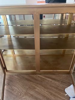 All Gold Glass Vintage Cabinet
