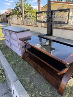 FREE TV stand w, TV and all mounting, plus dresser