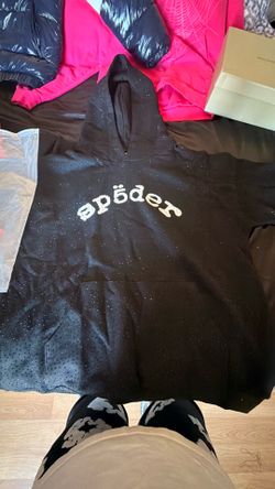 Black VVS rhinestone Sp5der hoodie/New/ M