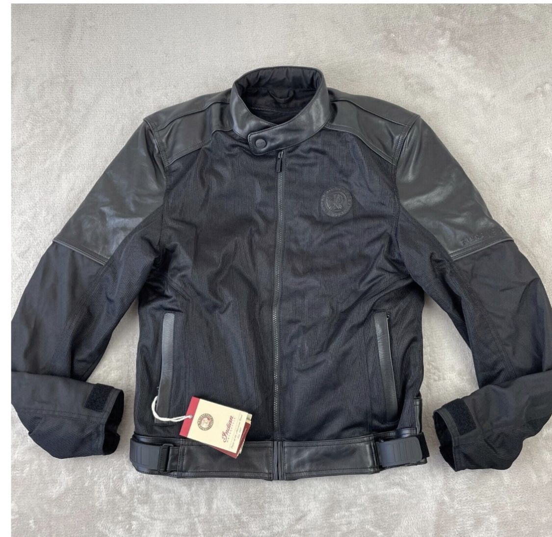 Indian Motorcycle Tobin Mesh  Armored Jacket Men Small Black Leather Detailing