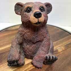 Vintage Art Line Resin 7 Inch Brown Bear Figure