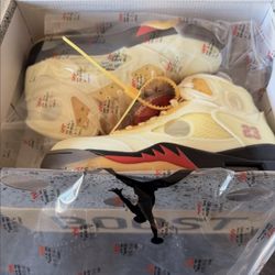 AIR JORDAN 5 X OFF WHITE “SAIL” UK6/US7/EU40