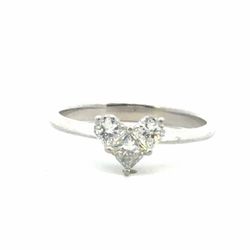 Woman’s Ladies 14k White Gold Heart Shaped Diamond Ring Size 6 GP3131252