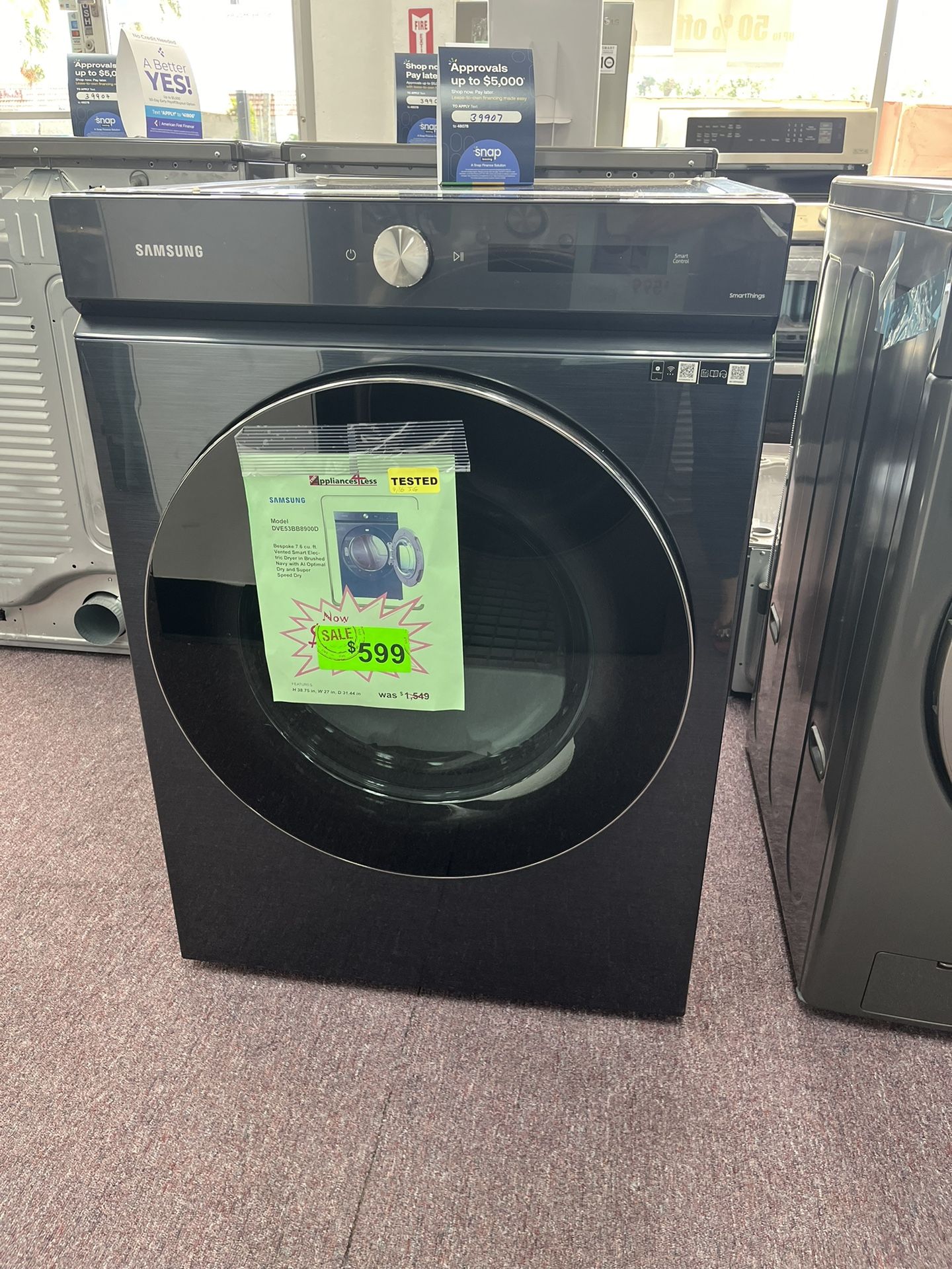 Samsung Electric Dryer Open Box New And 1 Year Warranty
